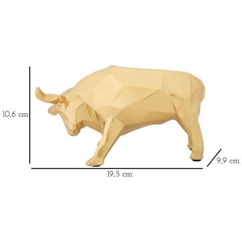 Scultura Toro-oro-poliresina-19,5x9,9x10,6 Cm - Foto 6