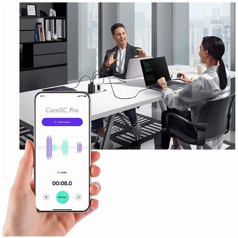 Registratore Audio Spia Wifi A Lunga Durata Colore Bianco Compatto E Portatile Design Moderno Antifurto Casa Ufficio (wifi F07) - Foto 4