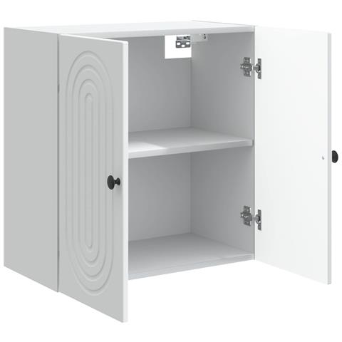 Mobiletto a muro Bianco 59 x 31 x 60 cm Legno ingegnerizzato - Foto 2