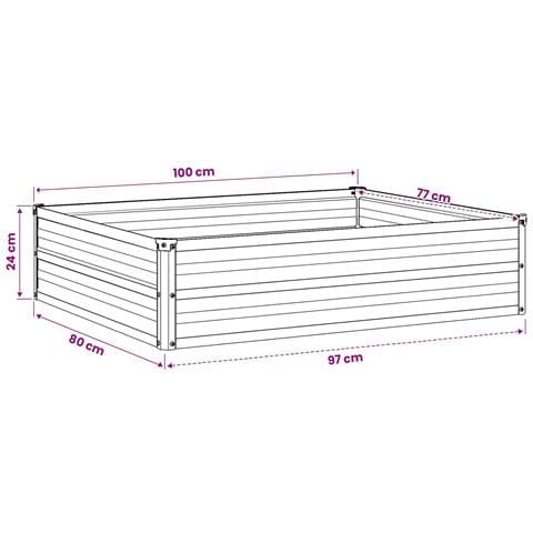 Letto rialzato da giardino Marrone legno 100 x 80 x 24 cm - Foto 8