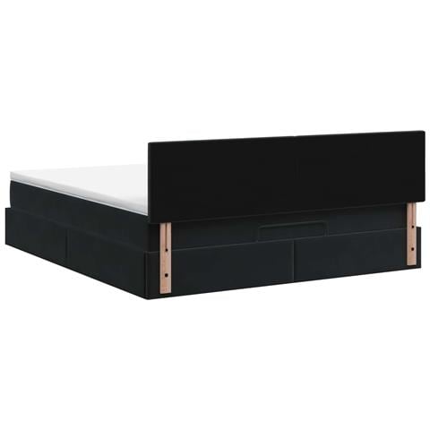 Letto ottomano con materasso Nero 160 x 200 cm Velluto - Foto 9