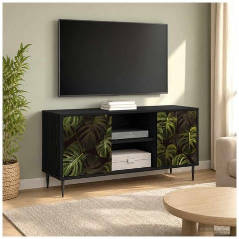 Mobile TV ELBURG 102 x 33 x 51 cm Rovere Nero - Foto 2