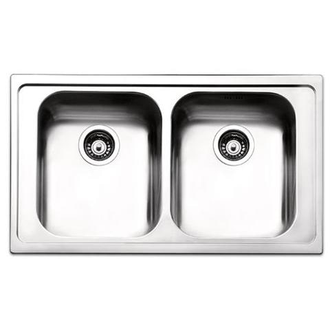 Serie Venezia Lavello da incasso 2 Vasche Dimensioni 86 x 50 cm Colore Inox - Foto 1