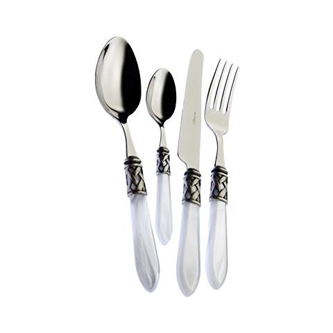 Posate Aladdin, Set 24 Pz. Scatola Compact - Bianco Silver - Foto 1