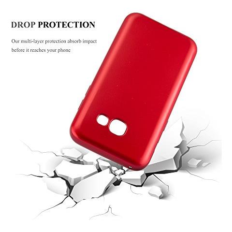 Custodia Compatibile Con Samsung Galaxy A3 2017 In Rosso Metallico - Coperchio Protettivo In Silicone Tpu Flessibile - Foto 2