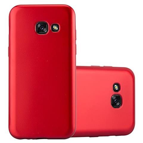 Custodia Compatibile Con Samsung Galaxy A3 2017 In Rosso Metallico - Coperchio Protettivo In Silicone Tpu Flessibile - Foto 1