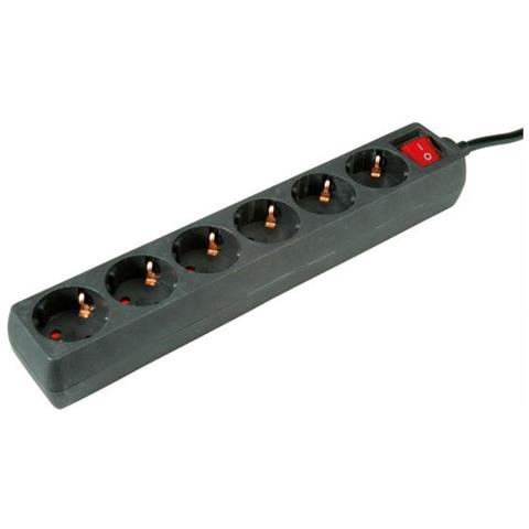 19.07.1077 Prolunghe E Multiple 10 M 6 Presa[ e] Ac Interno Nero (Power Strip 6way With Switch. Cee7/4 Outlet)  - Foto 2
