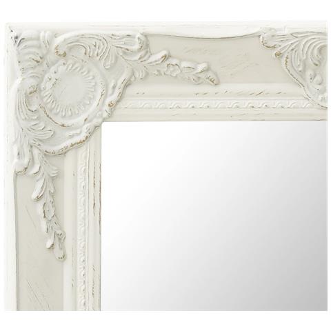 Specchio Da Parete Stile Barocco 50x50 Cm Bianco - Foto 2