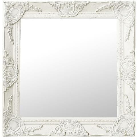 Specchio Da Parete Stile Barocco 50x50 Cm Bianco - Foto 1