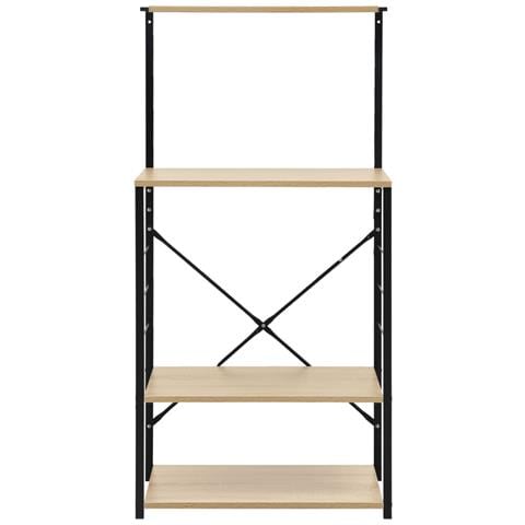 Mobile Microonde Nero e Rovere 60x39,6x123cm Legno Multistrato - Foto 2