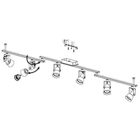 Trillo - Lampada Da Soffitto A 6 Luci, In Acciaio, 5 W, Colore: Bianco / nero - Foto 2