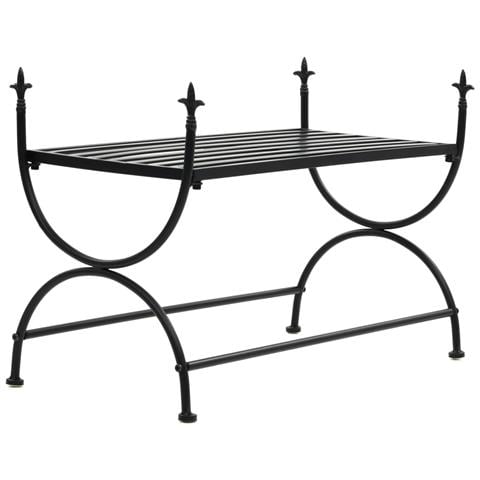 Panca Stile Vintage in Metallo 83x42x55 cm Nero - Foto 1