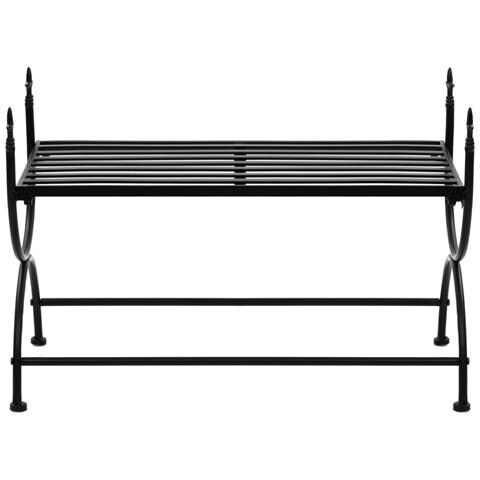 Panca Stile Vintage in Metallo 83x42x55 cm Nero - Foto 7