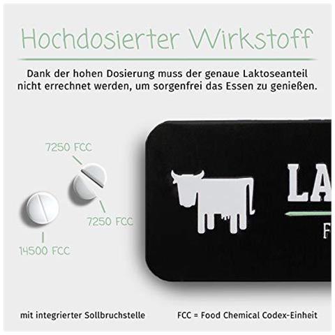 Lattasi Compresse Aiuta Con Intolleranza Al Lattosio Contiene 80 Pz. Di Extra-forte Dose (14.500 Fcc) Enzima Lattasi Compresse 100 Vegan Sostiene Il Lattosio Digestione Chimico Libero - Foto 2
