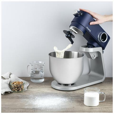 KM126 Impastatrice Professionale a 8 velocità con Contenitore da 5 litri Potenza 800 W Colore Argento / Blu - Foto 5