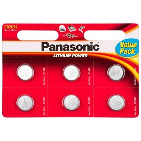Batteria Al Litio Panasonic, Cr2032, Alimentazione Al Litio 3v, Blister (confezione Da 6) - Foto 1