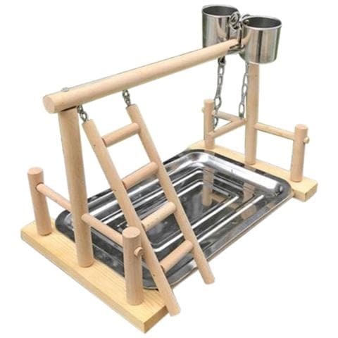 Scala E Altalena Per Pappagalli Meiso - In Legno Naturale 74x10 Cm | Per Gabbie Di Uccelli - Foto 8