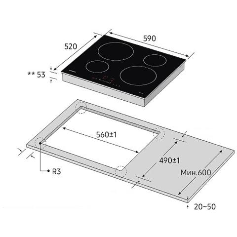 SAMSUNG - Piano Cottura NZ64H37070K a Induzione 4 Zone Cottura da 59 cm ...