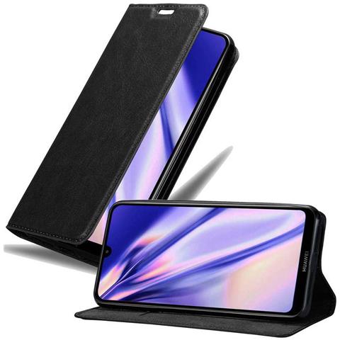 Custodia Compatibile Con Huawei Y7 2019 In Nero Di Notte - Coperchio Protettiva Con Chiusura Magnetica, Funzione Stand E Tasca Per Le Carte - Foto 1