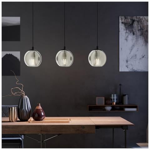 Lampadario Moderno Ariscani 3 Luci Acciaio Nero - Foto 2