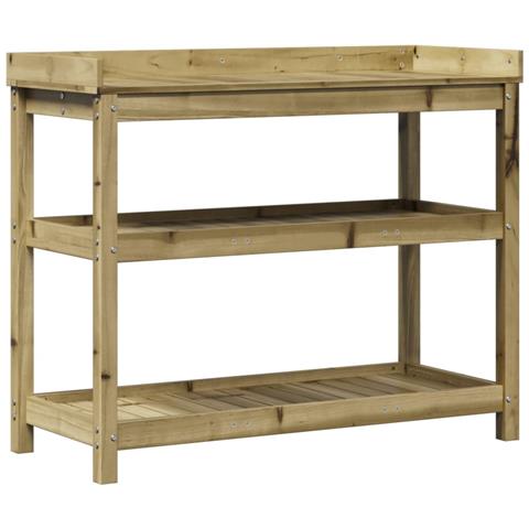 Tavolo Invaso Con Ripiani 108x45x86,5 Cm Legno Impregnato Pino - Foto 2