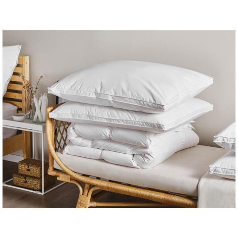 Set Di 2 Guanciali In Piume E Piumino Bianco 80 X 80 Cm Feldberg - Foto 1