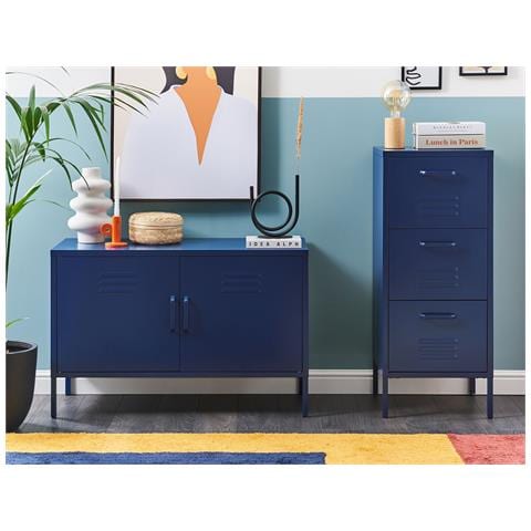 Armadietto Da Ufficio Uria Metallo Blu Marino - Foto 1