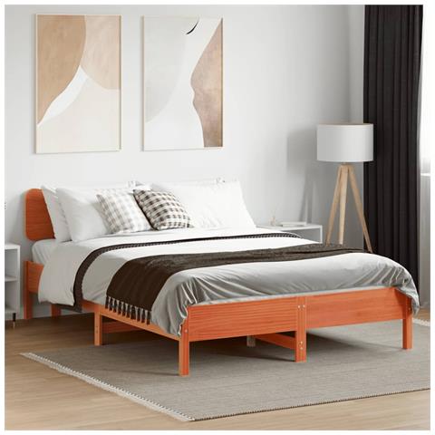 Giroletto Senza Materasso Marrone Cera 120x190 Cm Legno Di Pino - Foto 3