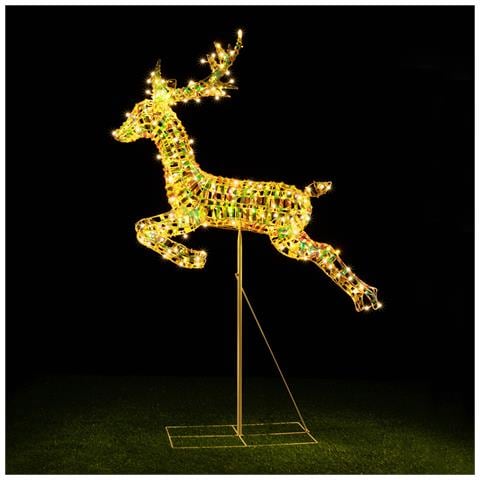 Renna Luminosa Natalizia Addobbo Per Esterno Cervo Led Luce Calda 94 X 150 Cm - Foto 1