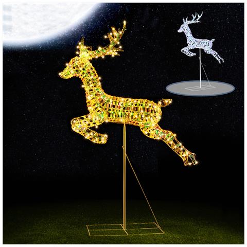 Renna Luminosa Natalizia Addobbo Per Esterno Cervo Led Luce Calda 94 X 150 Cm - Foto 4