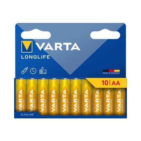 BATTERIA STILO AA 1,5V LR06 LONG LIFE 10PZ VARTA MEGAPACK - Foto 1