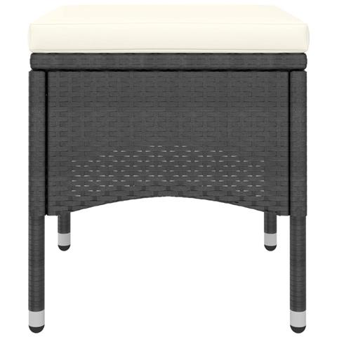 Set da Bistrot per Giardino 5pz Polyrattan Vetro Temperato Nero - Foto 2