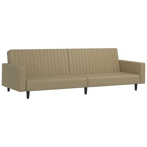 Divano Letto A 2 Posti Cappuccino In Similpelle - Foto 2