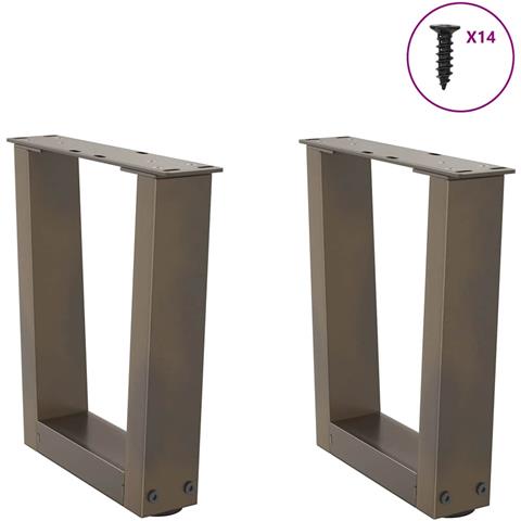 Gambe Per Tavolo Pranzo A V 2pz Naturale 30x(30-31,3)cm Acciaio - Foto 3