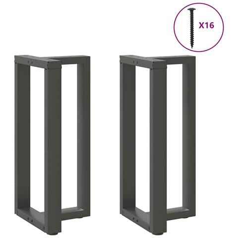 Gambe Tavolo Bar Forma T 2 Pz Antracite 40x35x(90-91)cm Acciaio - Foto 1
