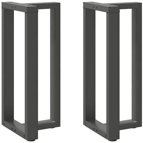 Gambe Tavolo Bar Forma T 2 Pz Antracite 40x35x(90-91)cm Acciaio - Foto 2