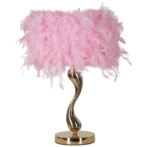 Lampada Da Tavolo Piume 4 - Rosa - Metallo - 25x25x47 Cm - Foto 1