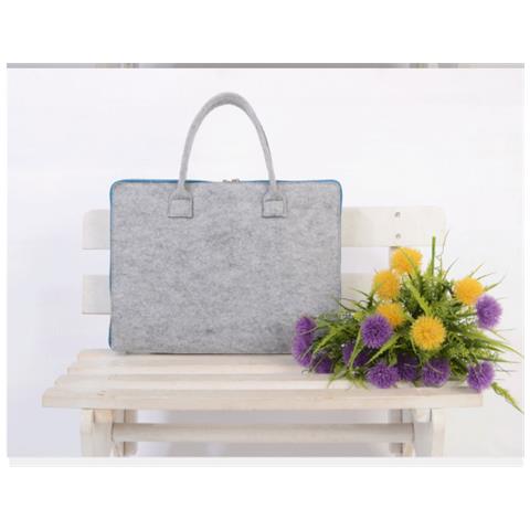 Elegante Custodia Grigia In Feltro Per Laptop Per Notebook Da 13-14 Pollici - Foto 3