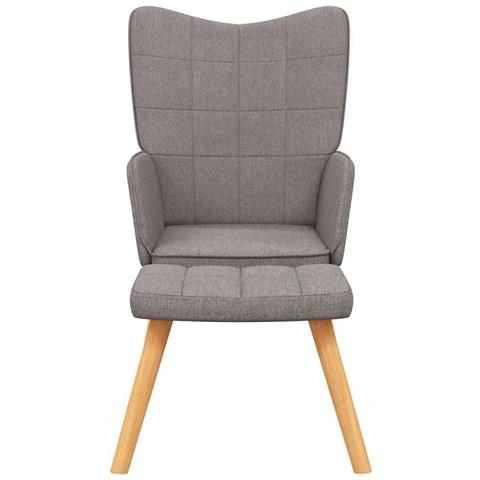 Lusso Casadino -  Poltrona Relax Con Poggiapiedi Tortora In Tessuto - Foto 2