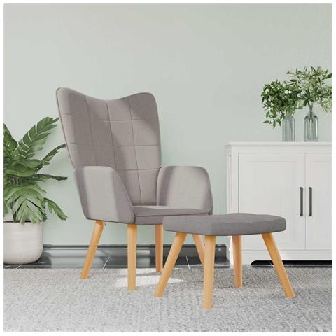 Lusso Casadino -  Poltrona Relax Con Poggiapiedi Tortora In Tessuto - Foto 8