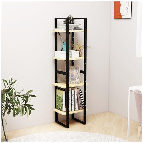 Libreria A 4 Ripiani 40x30x140 Cm In Legno Massello Di Pino - Foto 2