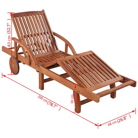 Lusso Casadino -  Lettino Prendisole In Legno Massello Di Acacia - Foto 7