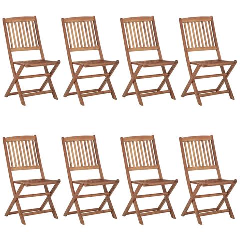 Lusso Casadino -  Sedie Da Giardino Pieghevoli 8 Pz Con Legno Massello Di Acacia - Foto 2