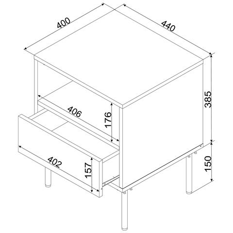 Comodino 2 pz. TRESSE 44x40x53 verde opaco - Foto 4
