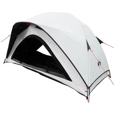 Tenda Campeggio 1 Persone Bianca Tessuto Oscurante Impermeabile - Foto 2