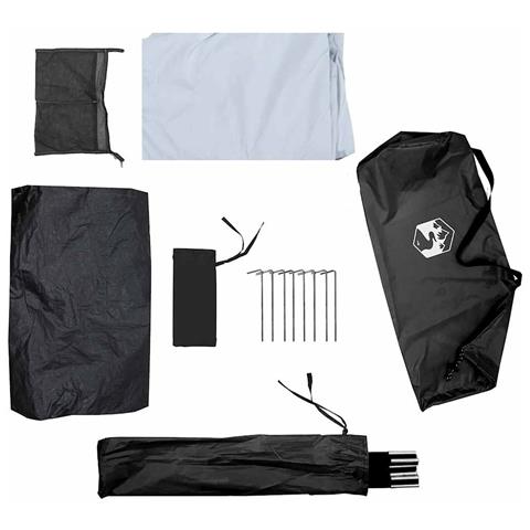 Tenda Campeggio 1 Persone Bianca Tessuto Oscurante Impermeabile - Foto 8