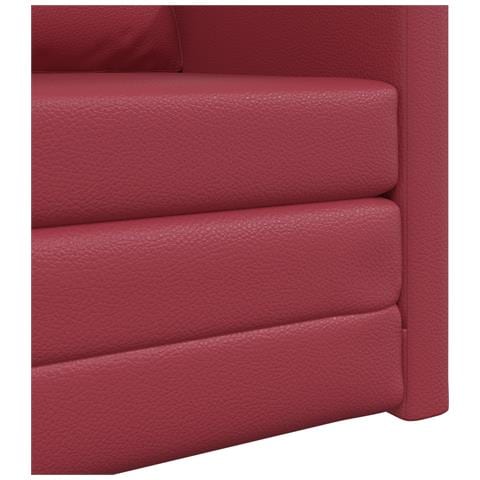 Divano Letto 2-in-1 Rosso Borgogna 74x77x81 cm Ecopelle - Foto 9