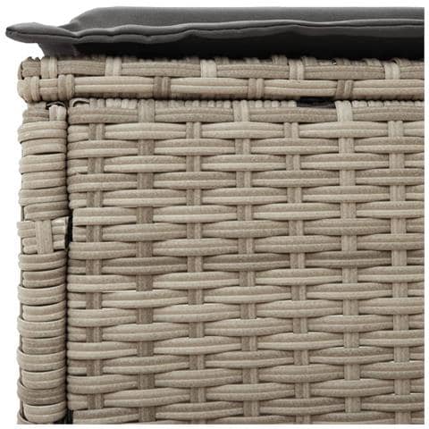 Lettino Prendisole con Cuscino Grigio Chiaro in Polyrattan - Foto 9