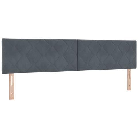 Testiera Design a Blocchi di Diamante Grigio Scuro 200 cm in Velluto - Foto 1