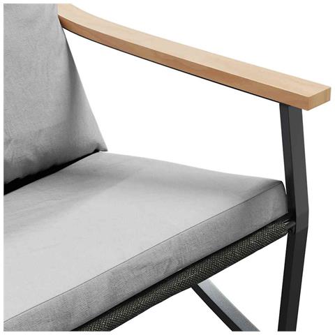 Set Mobili da Balcone 4 pz con Cuscini Nero in Acciaio - Foto 7